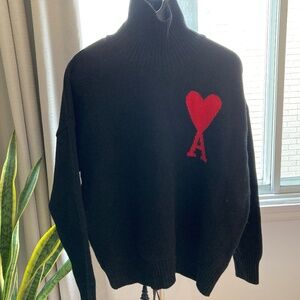 AMI Paris turtleneck sweater in black Men’s Medium
